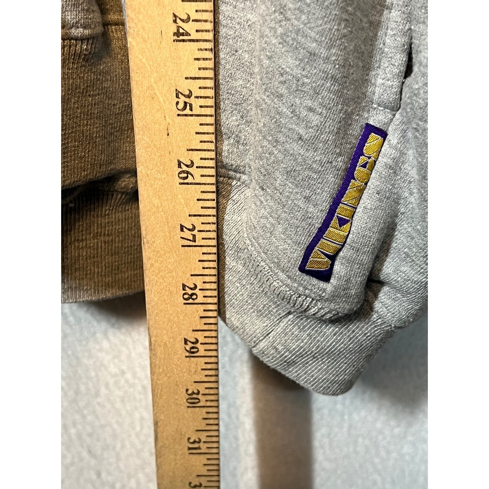 Lee Sport Minnesota‎ Vikings Hoodie NFL Football Gray Purple Gold Mens - Picture 8 of 9